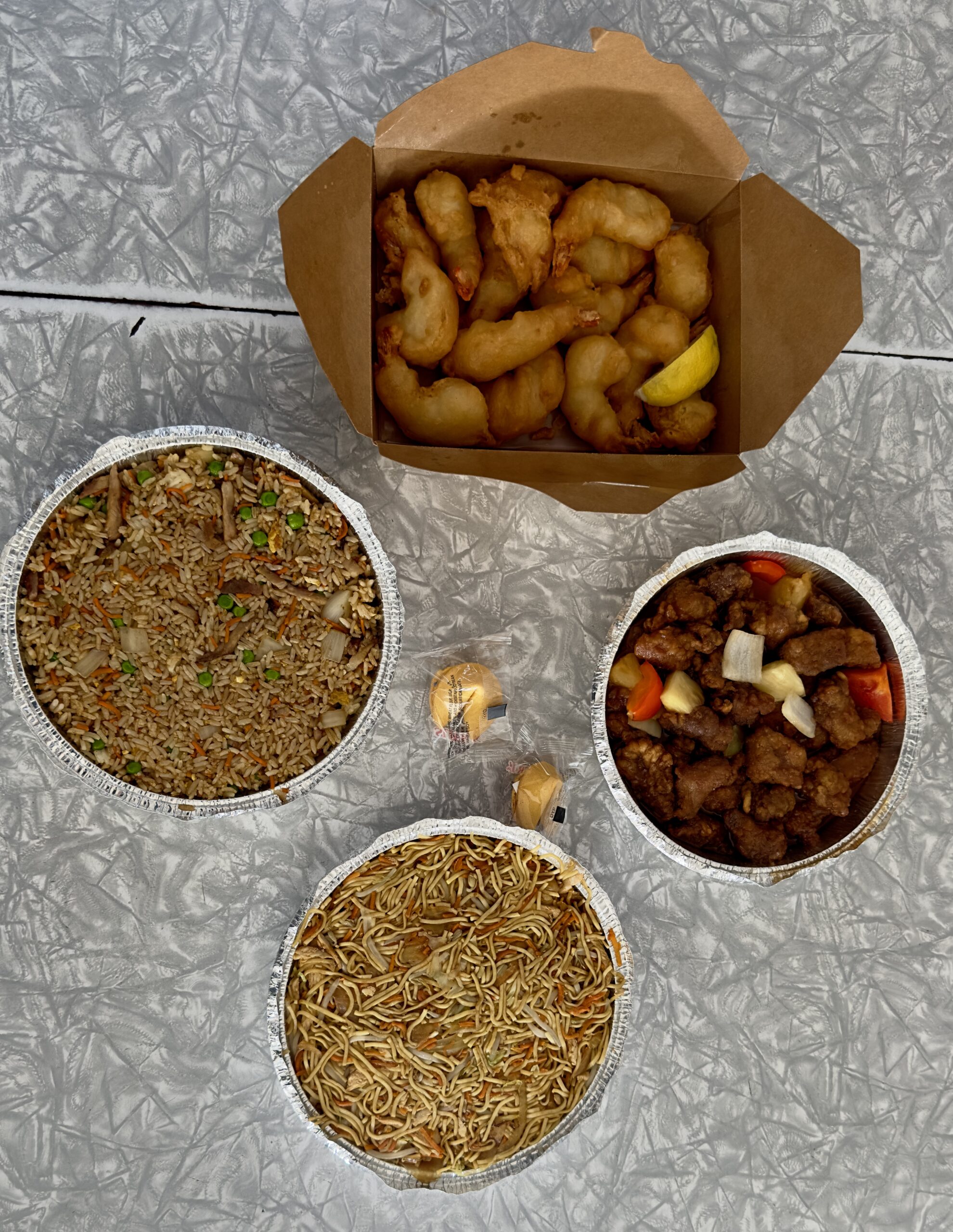 Takeout dishes from Dragon Yuan Chinese Restaurant